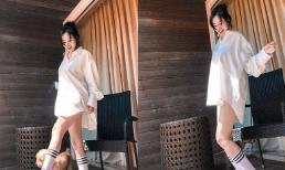 Khoe ảnh lộ gần hết vòng 3, bà Tưng bị nhắc nhở 'mặc quần vào đi'