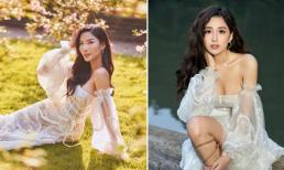 Hoàng Thùy 'đụng hàng' với Mai Phương Thúy khi diện váy xuyên thấu hở vai