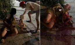 Vợ bầu hơn 7 tháng đau bụng dọa sinh sớm, nằm vật vã bên lề đường cùng con gái nhỏ, động thái của người chồng khiến dân tình tức 'ói máu' 