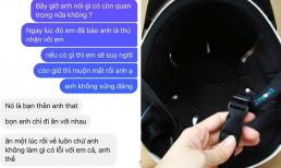 Cô gái phát hiện ra người yêu phản bội nhờ chiếc mũ bảo hiểm