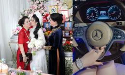 Con dâu bà Phương Hằng khoe sự giàu có: Đi Mercedes, đeo đồng hồ full kim cương, hột xoàn to như hột nhãn