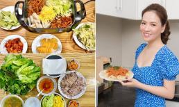 Đan Lê chính thức vào hội 'mẹ đảm', nhìn mâm cơm nhà mùa dịch do nữ MC nấu fan phải trầm trồ