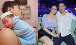 Thảo Trang hạnh phúc khoe khoảnh khắc đáng yêu của con trai cưng vài ngày tuổi ngủ gục trên vai bố