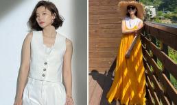 Bà xã của Bae Yong Joon bị nghi ngờ bầu bí lần 3 khi đăng ảnh diện đầm rộng thùng thình 