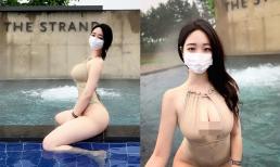 Gái xinh xứ Hàn bỗng nổi như cồn nhờ mặc đồ bơi gợi cảm nhưng vẫn nhớ đeo khẩu trang