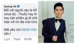 Cố gắng tử tế bênh vực NSND Hồng Vân vụ quảng cáo hàng kém chất lượng, Quang Hà nhận 'gạch đá'