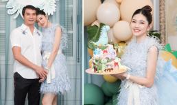 Á hậu Thanh Tú khoe nhan sắc 'gái một con trông mòn con mắt' trong tiệc sinh nhật quý tử 