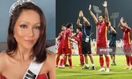 Màn cổ vũ tuyển Việt Nam sáng nhất đêm qua: H'Hen Niê đội vương miện, đeo sash quốc gia, make-up lồng lộn