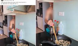 Vợ đăng ảnh chồng rang thịt theo phong cách 'bảo toàn tính mạng' khiến netizen không nhịn nổi cười