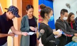 Dân mạng bất ngờ khui lại clip Lý Hải và bà xã từ thiện miền Trung: Đưa tiền bằng hai tay và nụ cười rất thân thiện
