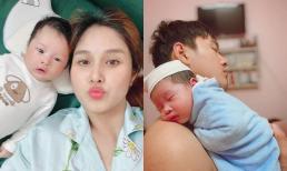 Thảo Trang khoe con trai hơn 1 tháng tuổi giống ông xã kém tuổi y đúc 