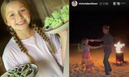 Tiểu thư 9 tuổi nhà Becks trổ tài nấu nướng khéo léo, làm bánh tặng bố 