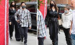 Angelina Jolie vô tư mặc trang phục như đồ ngủ xuống phố cùng con trai nuôi gốc Việt 