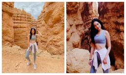 Hoa hậu Trúc Diễm khoe mặt mộc rạng rỡ, cơ bụng cuồn cuộn khi khám phá thiên nhiên tại Mỹ