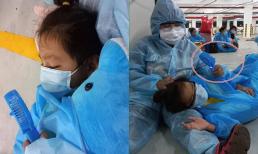 Xúc động hình ảnh con trai 10 tuổi của diễn viên Kim Đào nằm ngủ gục trên đùi mẹ tại khu cách ly