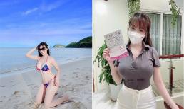 Mặc kín đáo đi tiêm vaccine, Âu Hà My vẫn gây sốt vì vòng một 'tràn viền' đến ngộp thở