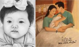 Đông Nhi chia sẻ loạt tranh vẽ cả gia đình tuyệt đẹp, fans chỉ biết xuýt xoa