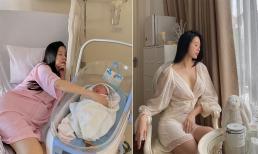 Sinh con được một tuần, hot girl Vũ Ngọc Châm nhanh chóng lấy lại vóc dáng thon gọn