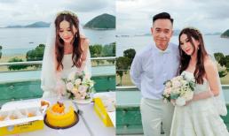 'Phan Kim Liên' Ôn Bích Hà mặc váy cưới mừng sinh nhật tuổi 55