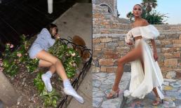 Hậu bị chỉ trích vì say xỉn ngã nằm ngay gốc cây bên đường, Hoa hậu Hoàn vũ 2012 mặc váy xẻ cao không nội y đi du lịch