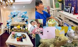 Sinh nhật hoành tráng ngay tại nhà của con trai Á hậu Thụy Vân, ông xã đại gia vẫn nằm ngoài khung hình