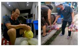 Dù cuộc sống khó khăn, danh hài Duy Phương vẫn tích cực làm từ thiện, phát rau củ cho bà con giữa mùa dịch