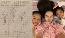 Phạm Quỳnh Anh xúc động bức tranh vẽ bằng tay của con gái gửi chúc mừng sinh nhật mẹ