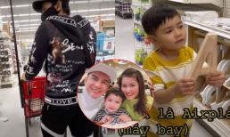 Đan Trường và vợ cũ Thủy Tiên đưa con trai đi mua dụng cụ học tập, gia đình vẫn rất vui vẻ