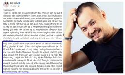 Mỹ Linh phải mất vài giây để trấn tĩnh khi xem lại email của cố nhạc sĩ Trần Lập gửi cho mình