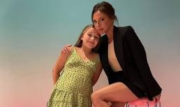 Harper bị chê già chát so với tuổi lên 10, bụng bự khi mặc đầm chấm bi 