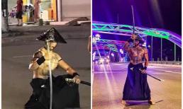 Người đàn ông tay cầm kiếm, cosplay Samurai gây náo loạn đường phố Thái Nguyên