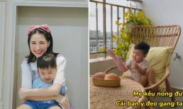 Bị thắc mắc việc để con ở ngoài ban công chưa có lưới an toàn, Hòa Minzy lên tiếng đính chính