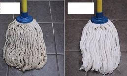 Cây lau nhà lâu ngày bị đen bẩn? Hướng dẫn bạn một mẹo, cây lau nhà sẽ trắng như mới mà không cần dùng tay chà xát