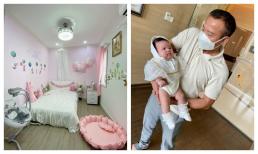 Vy Oanh lần đầu khoe ảnh ông xã bế con gái giống như đúc, hé lộ không gian phòng riêng của ái nữ