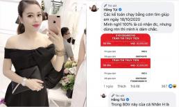 Hằng Túi đăng hóa đơn từng chuyển khoản cho Thủy Tiên 80 triệu, nhờ netizen tìm giùm giữa 18000 tờ sao kê
