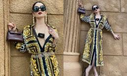 Vừa khoe bộ sưu tập túi xách, Lệ Quyên đã diện cả 'cây hàng hiệu', còn vạch áo khoe ngực đón Trung thu