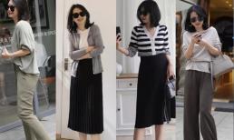 Phụ nữ trung niên chân mập, chân dày, mặc áo dệt kim là nên mặc 3 quần, váy này, vừa thanh lịch lại gầy và khí chất