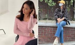 Bà xã Jang Dong Gun dùng phụ kiện hàng trăm triệu đồng, cố tình giấu bụng bầu lần 3?