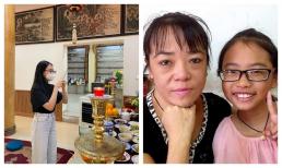 Phương Mỹ Chi diện đồ kín đáo, buồn bã đến cúng 49 ngày của cô út