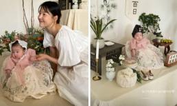 10 năm kết hôn mới có con, mỹ nhân 'Phía đông vườn địa đàng' tổ chức tiệc 100 ngày tuổi cho công chúa nhỏ cưng xỉu 