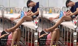 Anh chồng thiếp đi vì thức cả đêm bế con cho vợ ngủ khiến cả viện trầm trồ, ngưỡng mộ