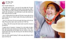 Vì sao Thủy Tiên không làm rõ được thống kê chính xác số tiền từ thiện ở Quảng Trị?