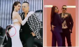 Vũ Khắc Tiệp lại 'giở trò' khi có hành động bóp mạnh vòng ba của Ngọc Trinh