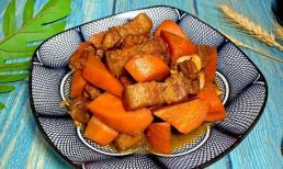 Món thịt lợn kho cà rốt rất ngon, mặn mặn thơm thơm, béo béo nhưng không ngấy, ăn rất thích