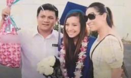 Khung ảnh hiếm hoi Phi Nhung và bố ruột Wendy trong ngày lễ tốt nghiệp của con gái