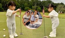Biểu cảm cực đáng yêu của con gái Cường Đô La khi lần đầu được bố mẹ cho đến sân golf