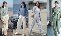 Phụ nữ 30 - 40 tuổi mặc quần ống rộng theo cách này trông vừa gầy vừa đẹp