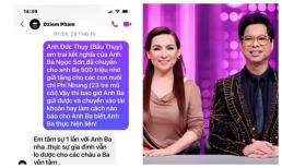 Ngọc Sơn tung tin nhắn với quản lý Phi Nhung để rửa oan khi bị nghi 'làm màu' chuyện tặng 500 triệu