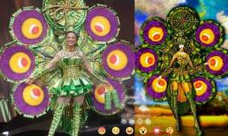 Kim Duyên mang quốc phục lấy cảm hứng từ món bánh Tét lá cẩm đến Miss Universe 2021