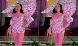 Tập tành làm người mẫu, Bà Tưng phô vòng một gợi cảm khiến dân mạng nóng mắt